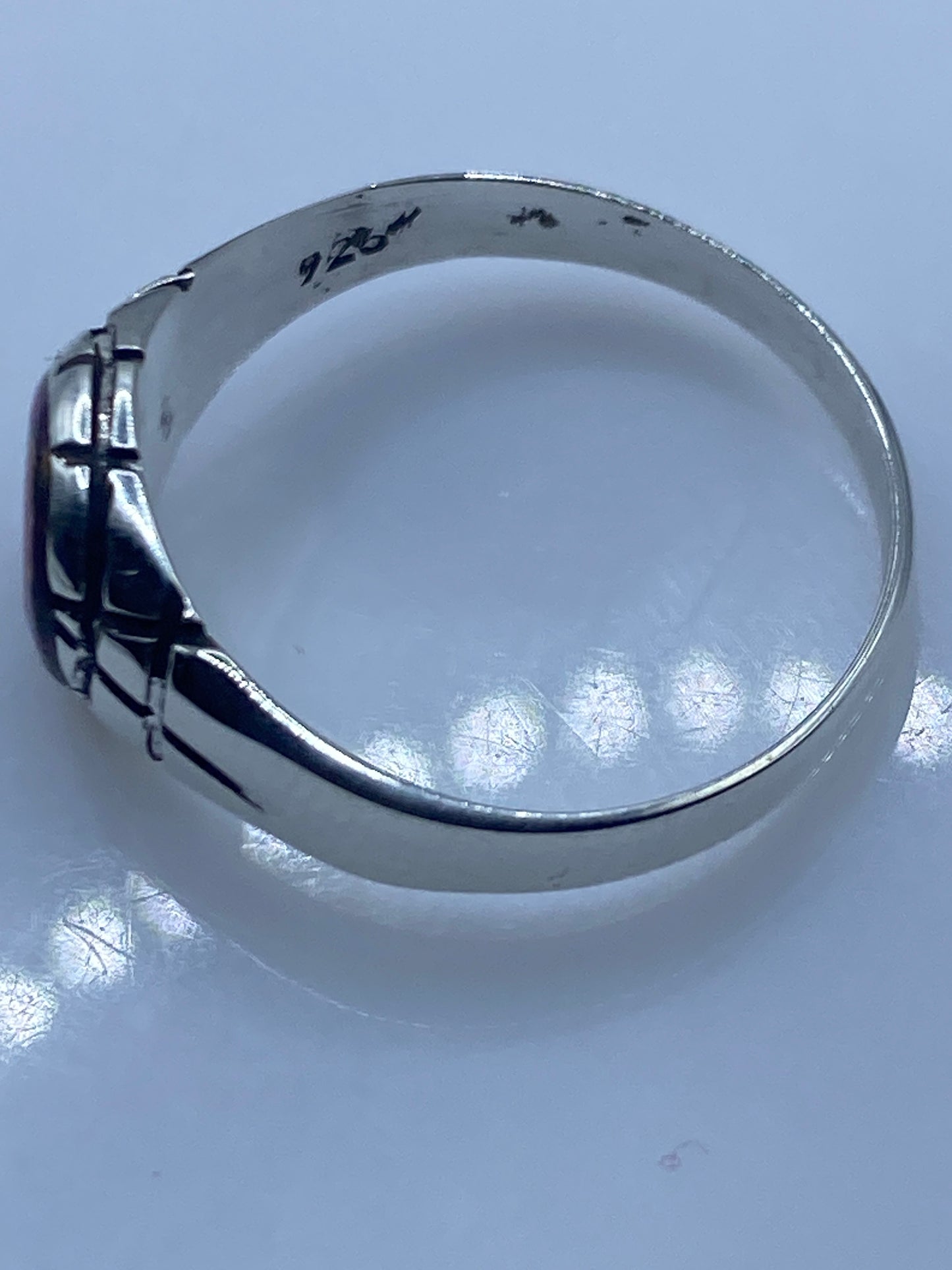 Anillo de Plata Ópalo de Fuego Rosa — Solitario Elegante — foto 5