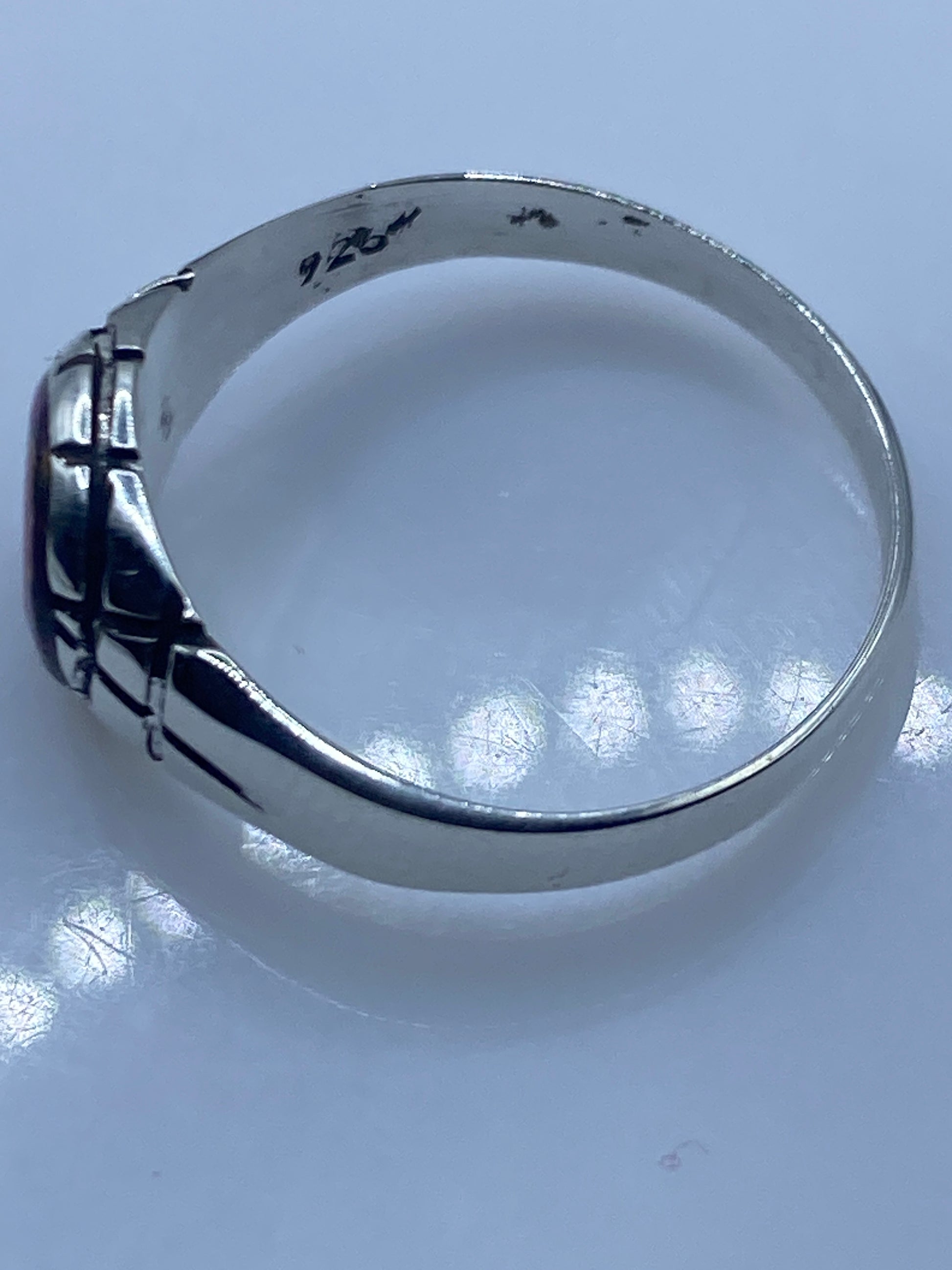 Anillo de Plata Ópalo de Fuego Rosa — Solitario Elegante — foto 5