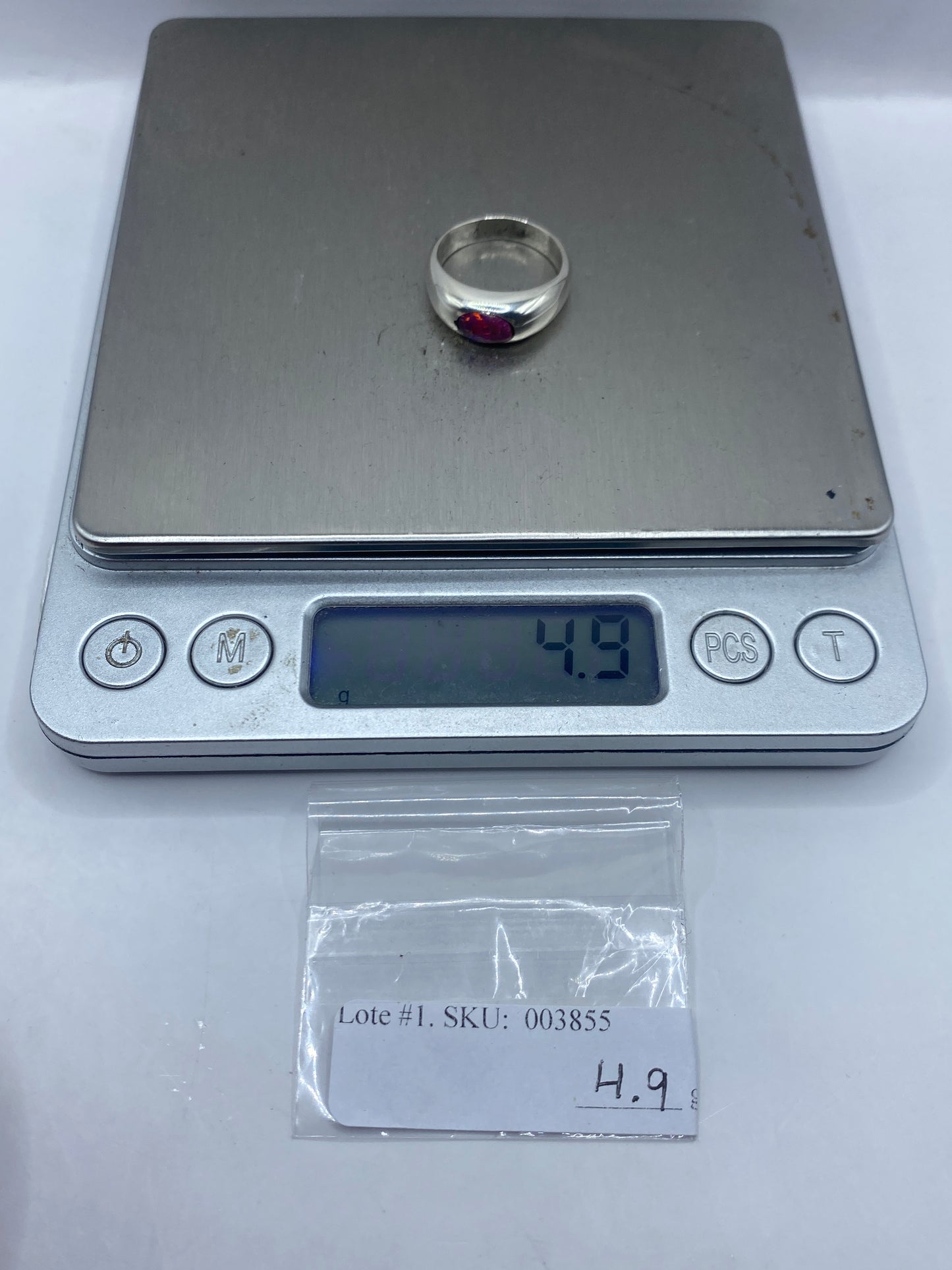 Anillo de Plata con Ópalo de Fuego Rosa — Elegancia Natural — foto 6