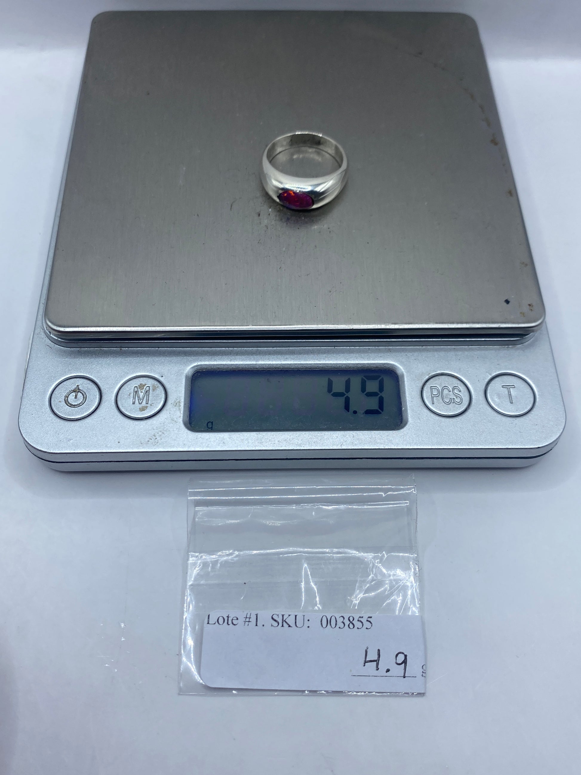 Anillo de Plata con Ópalo de Fuego Rosa — Elegancia Natural — foto 6