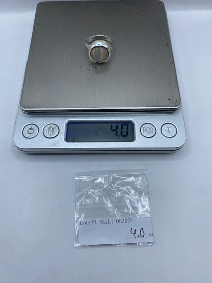Anillo Ajustable de Plata con Ópalo de Fuego Iridiscente — foto 6
