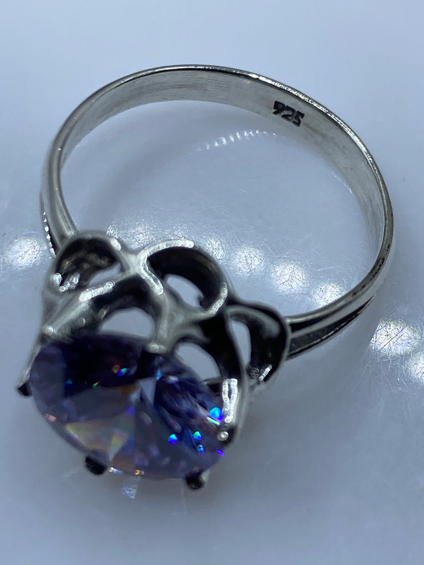 Anillo Solitario Plata Circonia Morada — Elegancia Taxco — foto 5