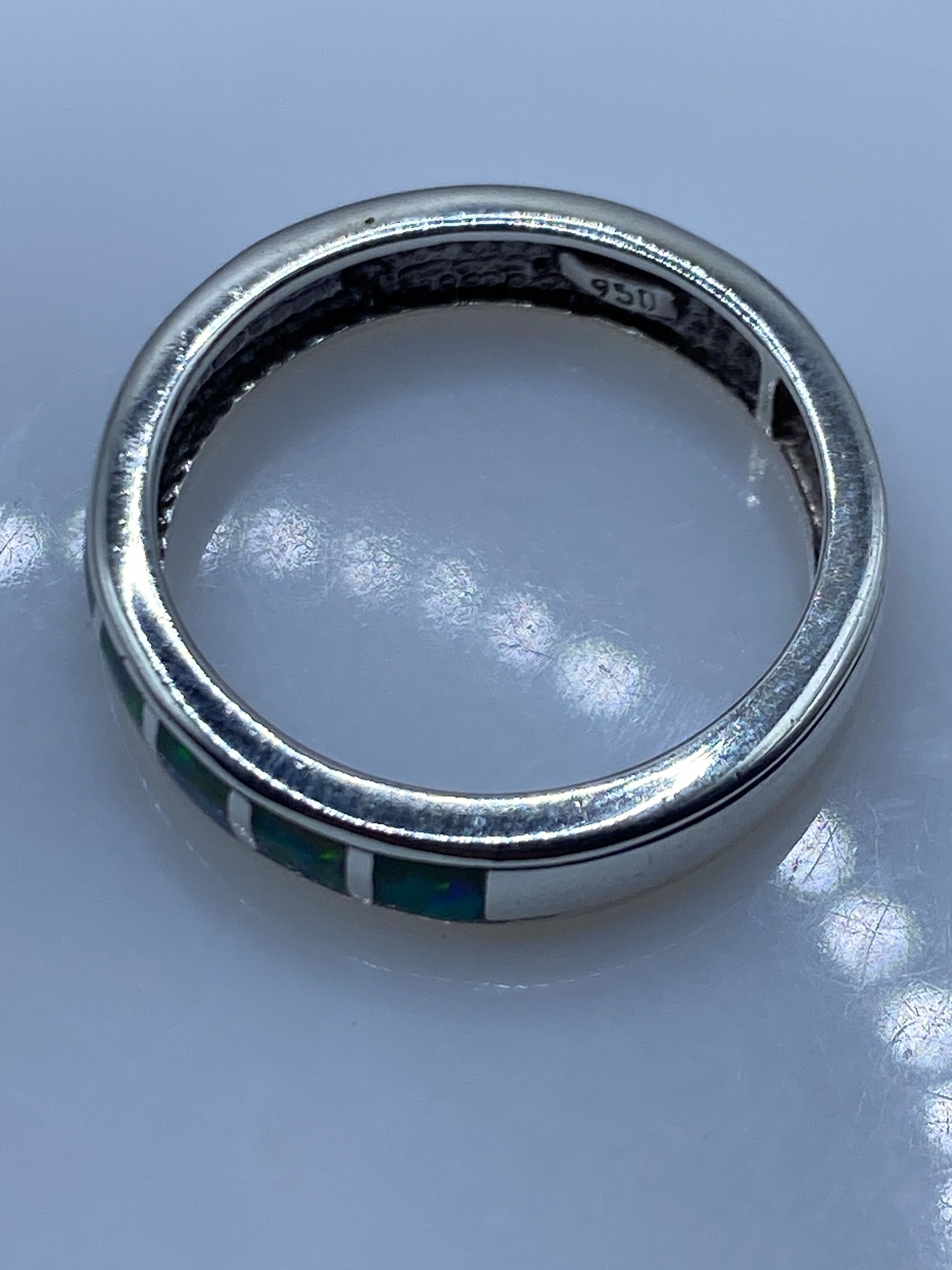 Anillo de Plata Ópalo de Fuego Verde Limón — Unisex Taxco — foto 5