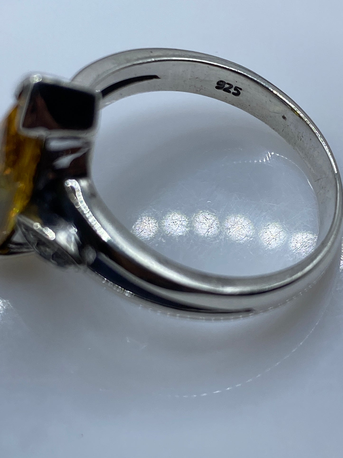 Anillo de Plata con Circonia Amarilla Talla Marquesa — foto 5