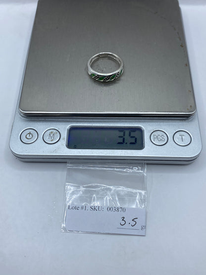 Anillo de Plata Ópalo de Fuego Verde — Diseño Étnico Taxco — foto 6