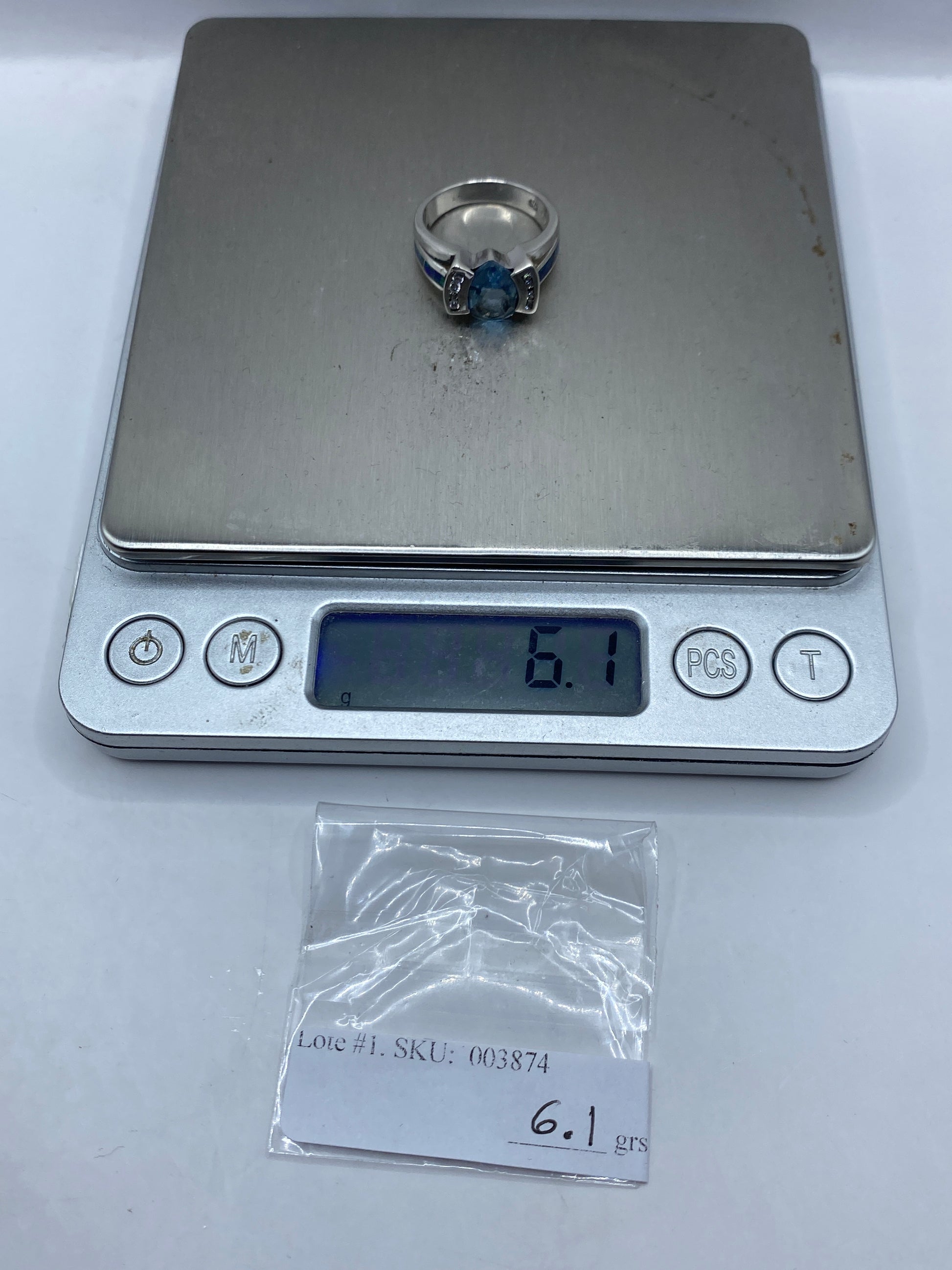 Anillo de Plata Ópalo de Fuego Azul — Solitario Artesanal — foto 6
