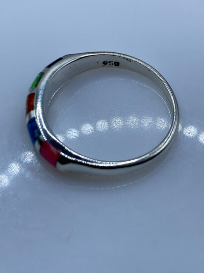 Anillo de Plata Ópalo de Fuego Multicolor — Elegancia Natural — foto 5