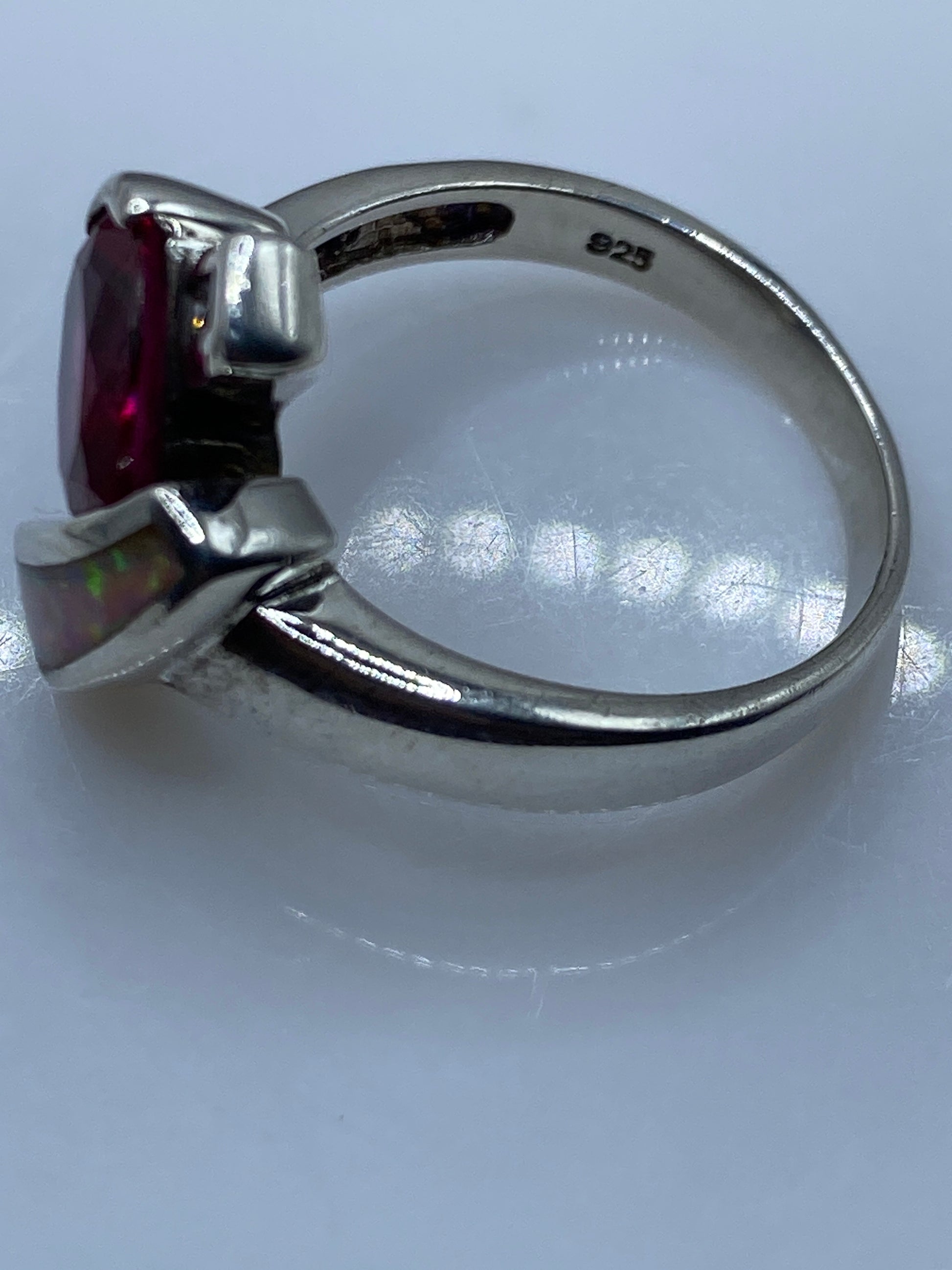 Anillo de Plata Ópalo de Fuego Rosa — Diseño Moderno Taxco — foto 5