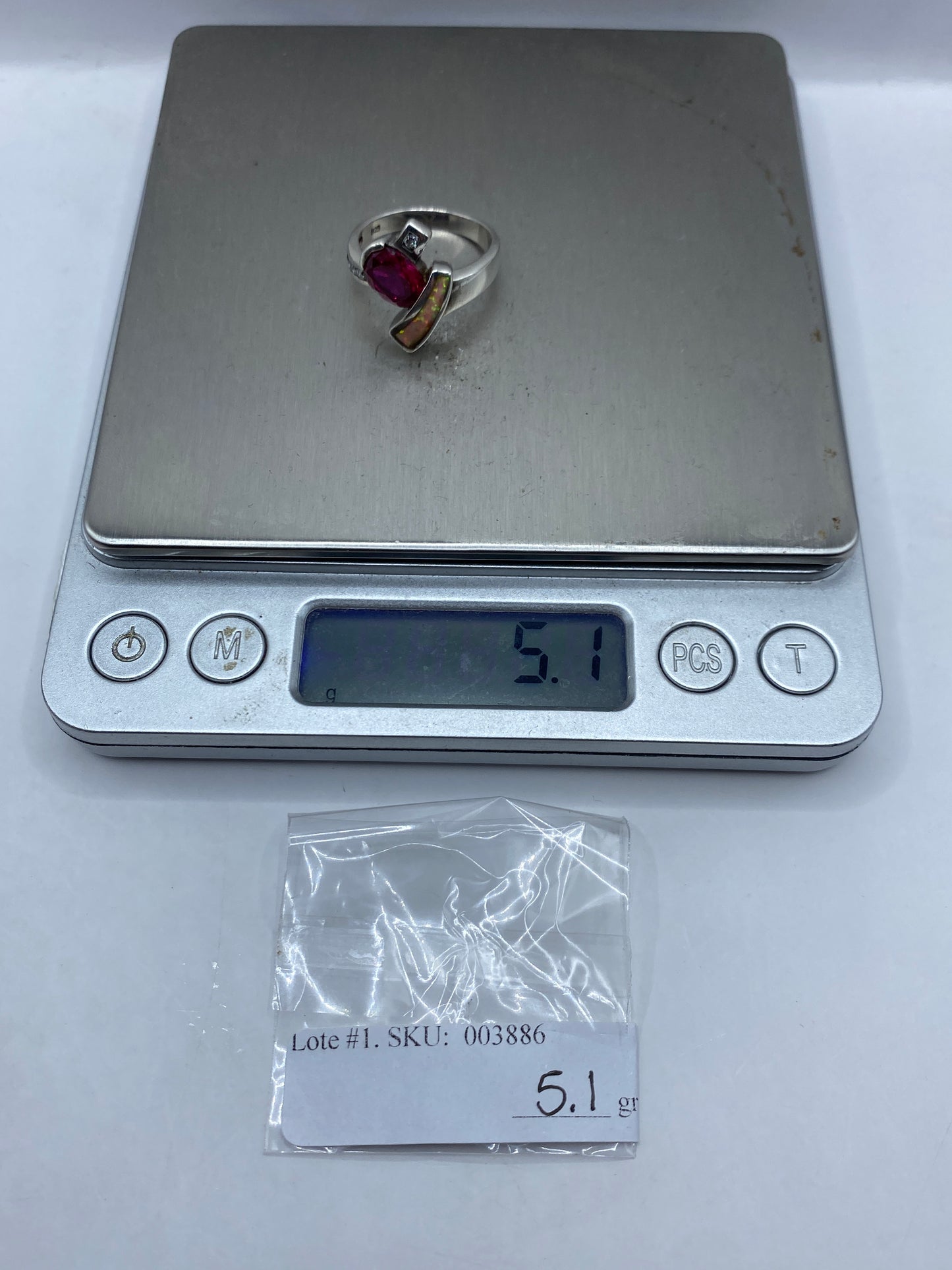 Anillo de Plata Ópalo de Fuego Rosa — Diseño Moderno Taxco — foto 6