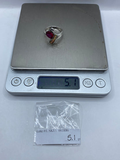 Anillo de Plata Ópalo de Fuego Rosa — Diseño Moderno Taxco — foto 6