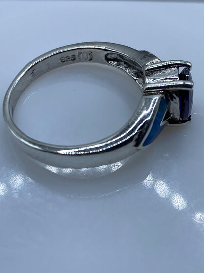 Anillo de Plata con Ópalo de Fuego Azul — Coctel Artesanal — foto 5
