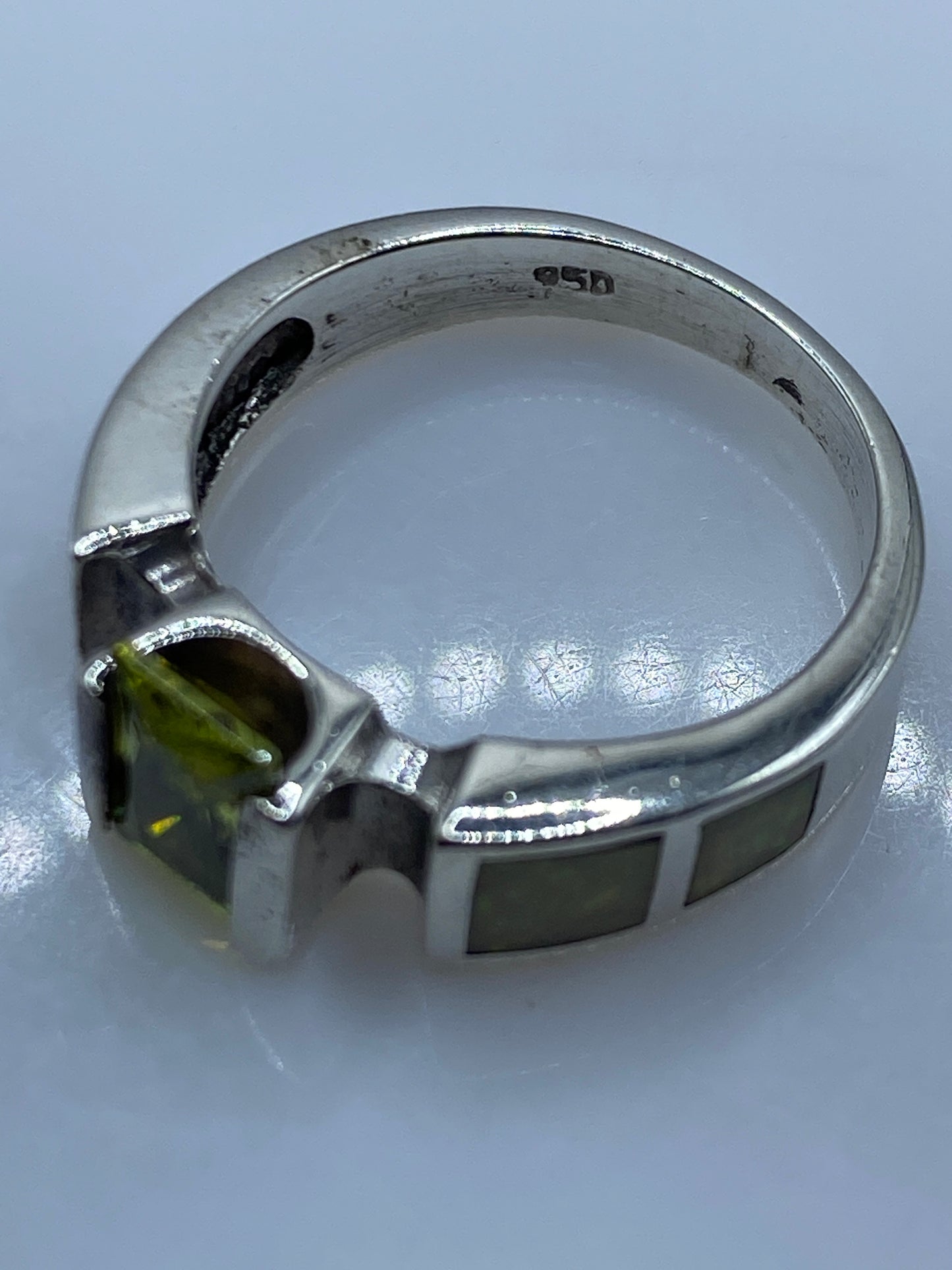 Anillo de Plata .950 Ópalo de Fuego — Solitario Artesanal — foto 5