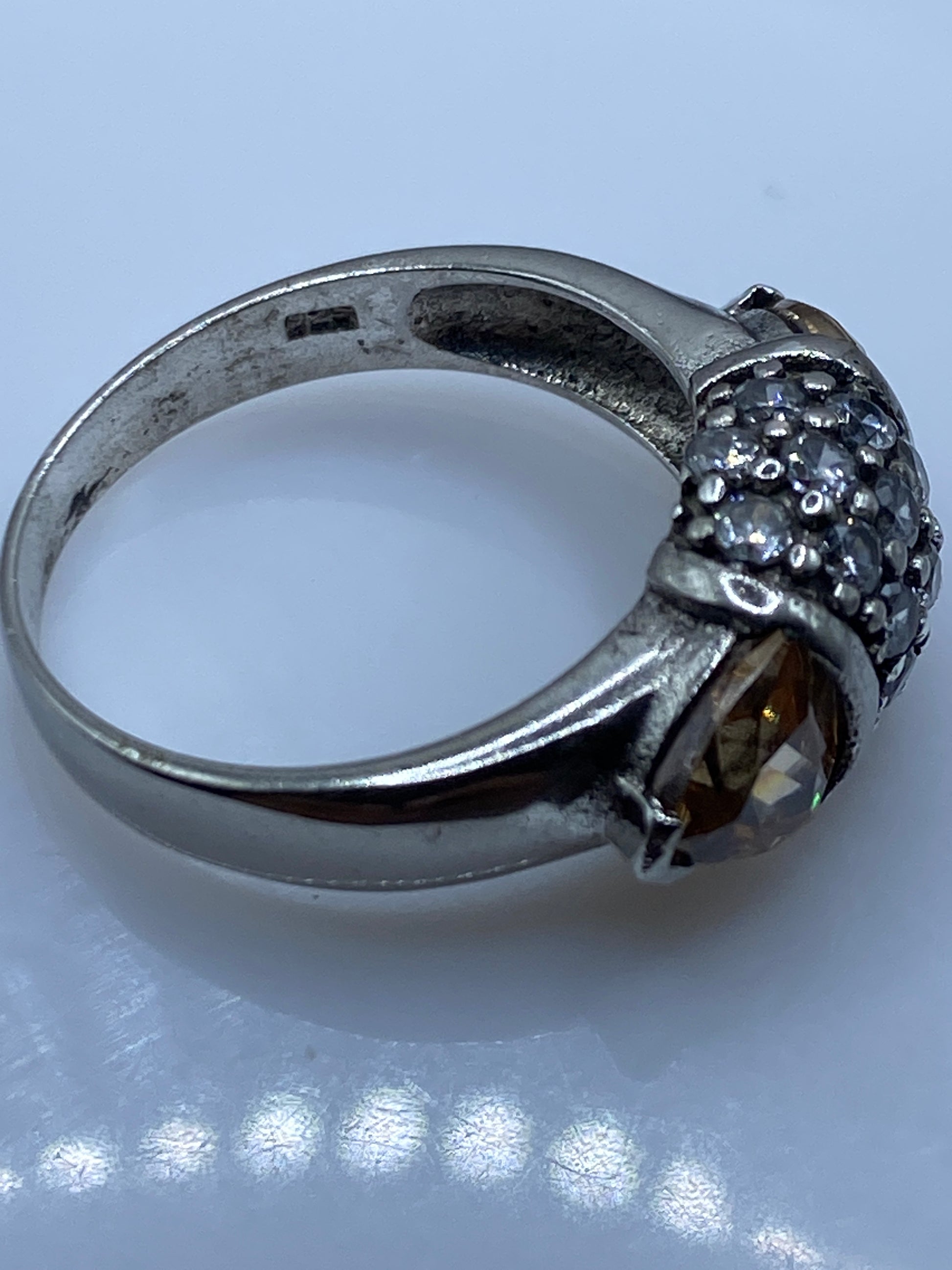 Anillo de Plata con Circonia Café — Solitario Elegante — foto 5