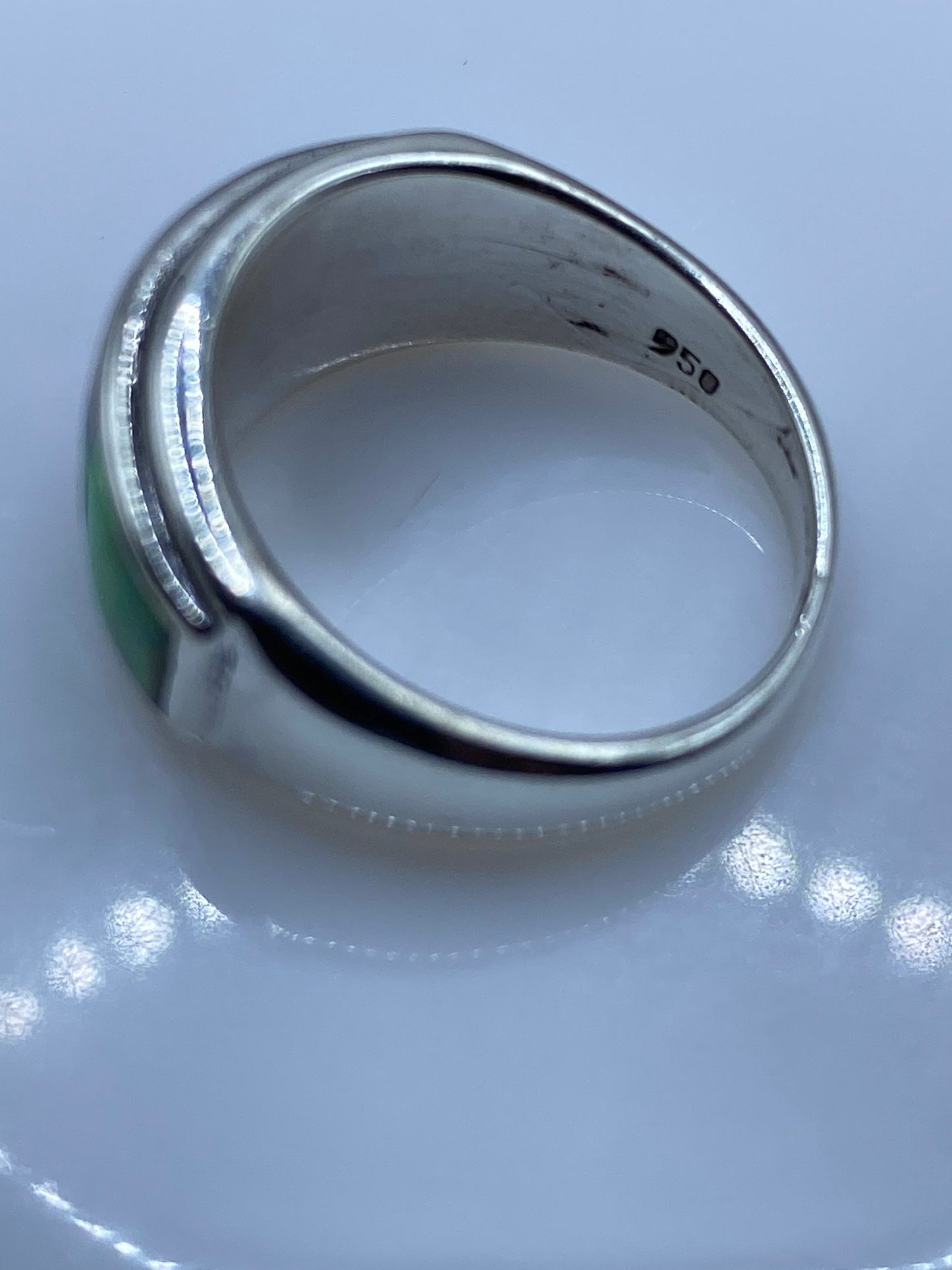 Anillo Solitario de Ópalo de Fuego en Plata .950 — Multicolor Natural — foto 5