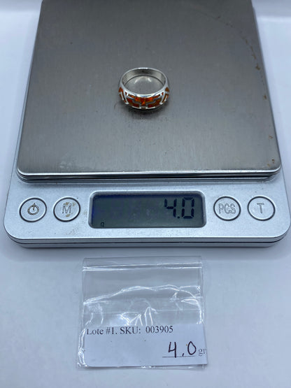 Anillo de Plata .950 Ópalo de Fuego Naranja — Unisex Único — foto 5