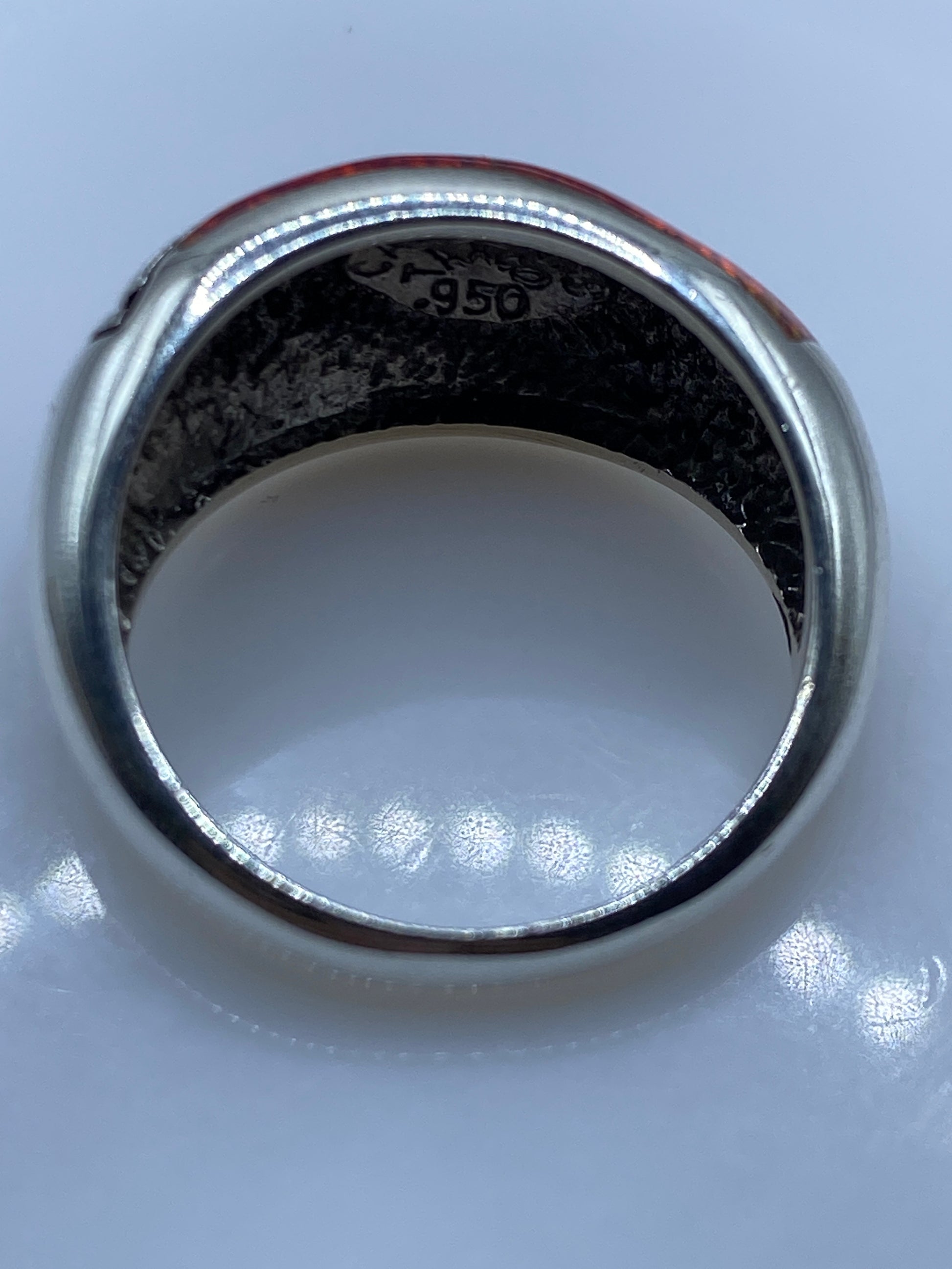 Anillo de Plata .950 Ópalo de Fuego Rosa — Étnico Taxco — foto 5
