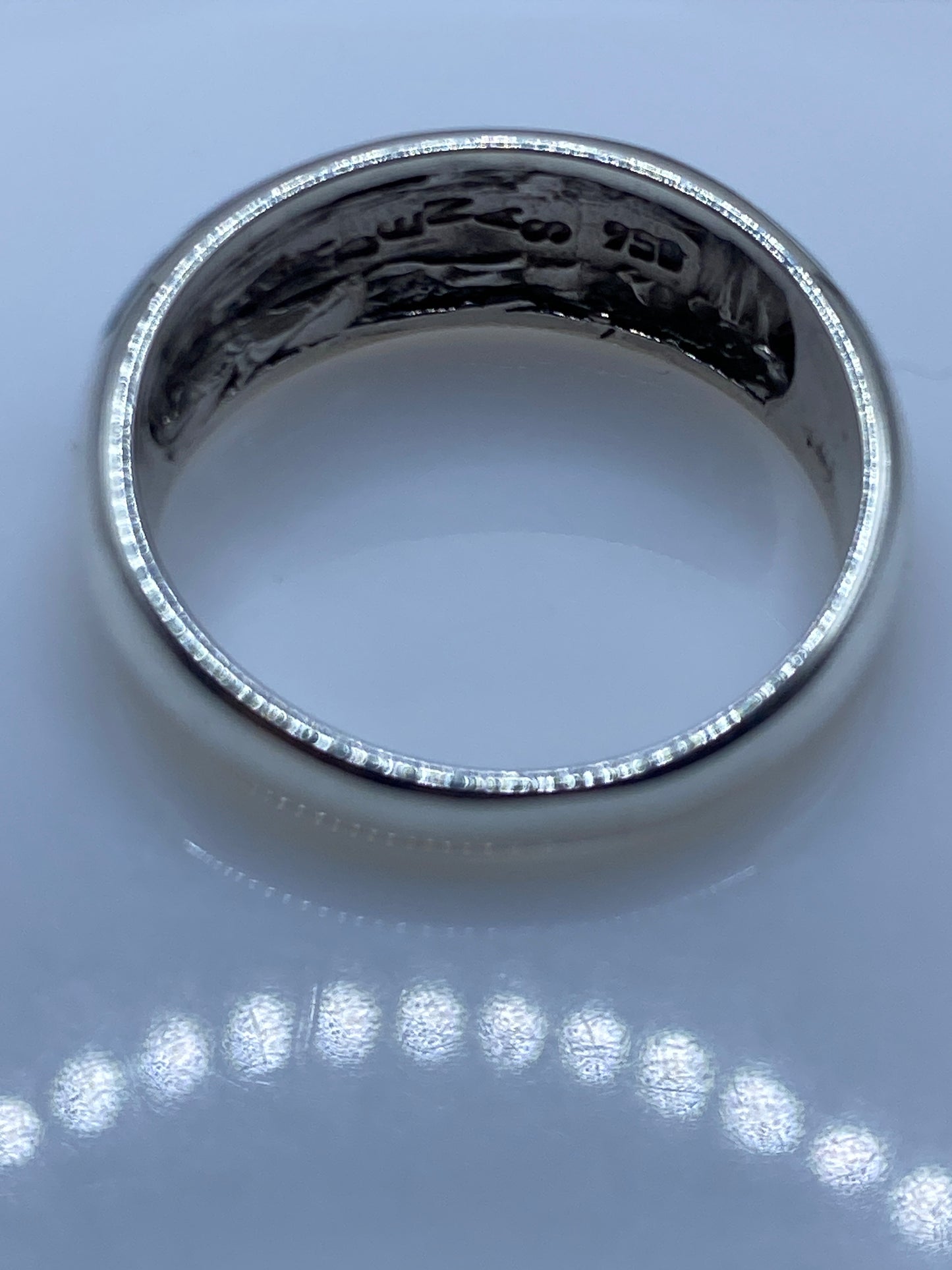 Anillo de Plata .950 Ópalo de Fuego Azul — Moderno — foto 5