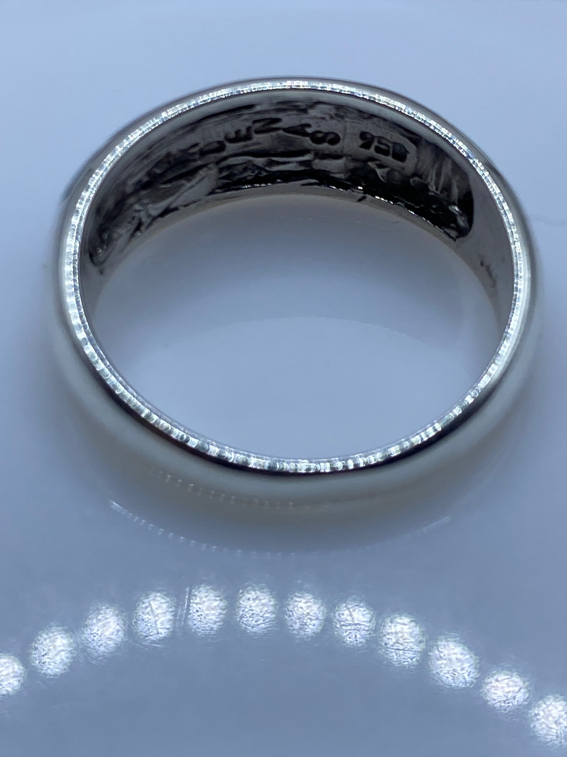 Anillo de Plata .950 Ópalo de Fuego Azul — Moderno — foto 5