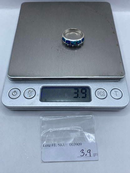 Anillo de Plata .950 Ópalo de Fuego Azul — Moderno — foto 6