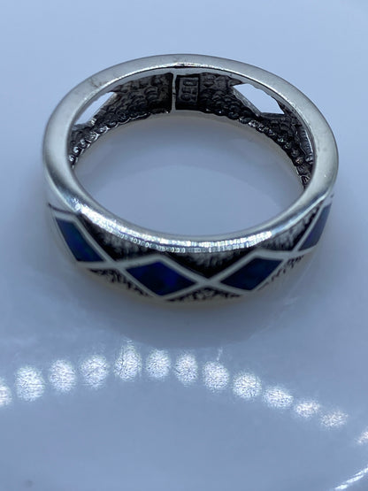 Anillo de Plata .950 Ópalo de Fuego Azul — Unisex — foto 5
