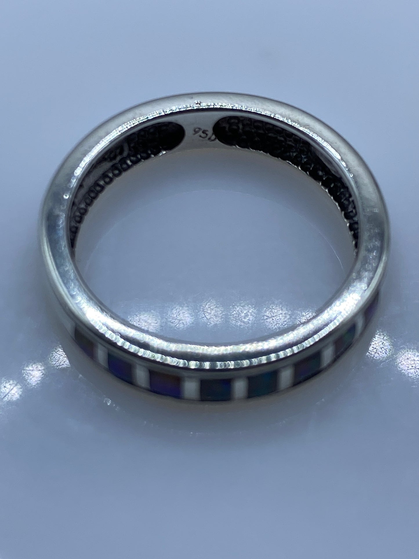 Anillo de Plata Ópalo de Fuego Multicolor — Diseño Unisex — foto 5