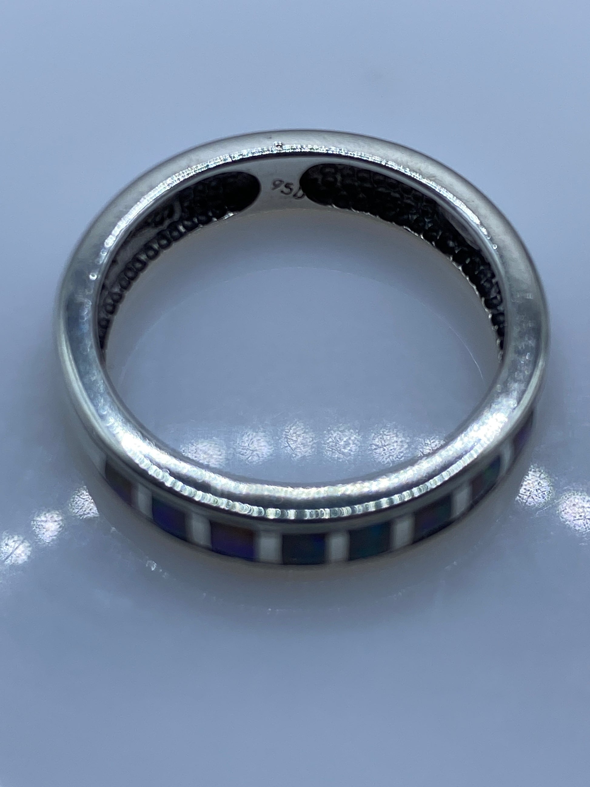 Anillo de Plata Ópalo de Fuego Multicolor — Diseño Unisex — foto 5