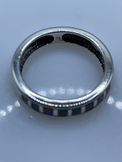 Anillo de Plata Ópalo de Fuego Multicolor — Diseño Unisex — foto 5