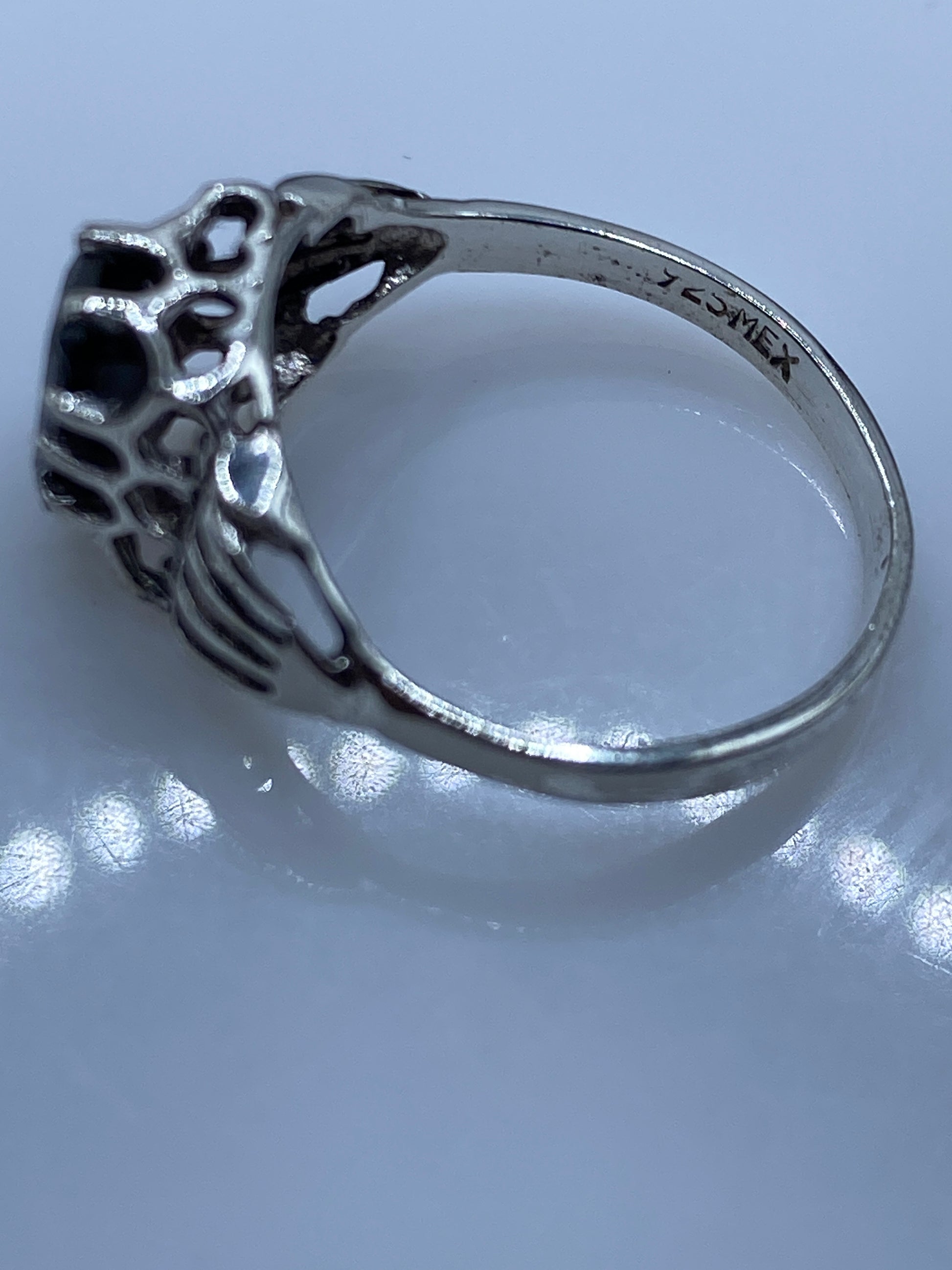 Anillo de Plata Circonia Negra Solitario — Diseño Statement — foto 5