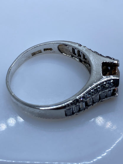 Anillo de Plata Solitario Circonia Café — Elegancia Taxco — foto 5