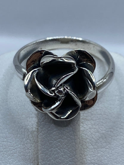 Detalle del pulido brillante y engaste artesanal de la rosa de plata