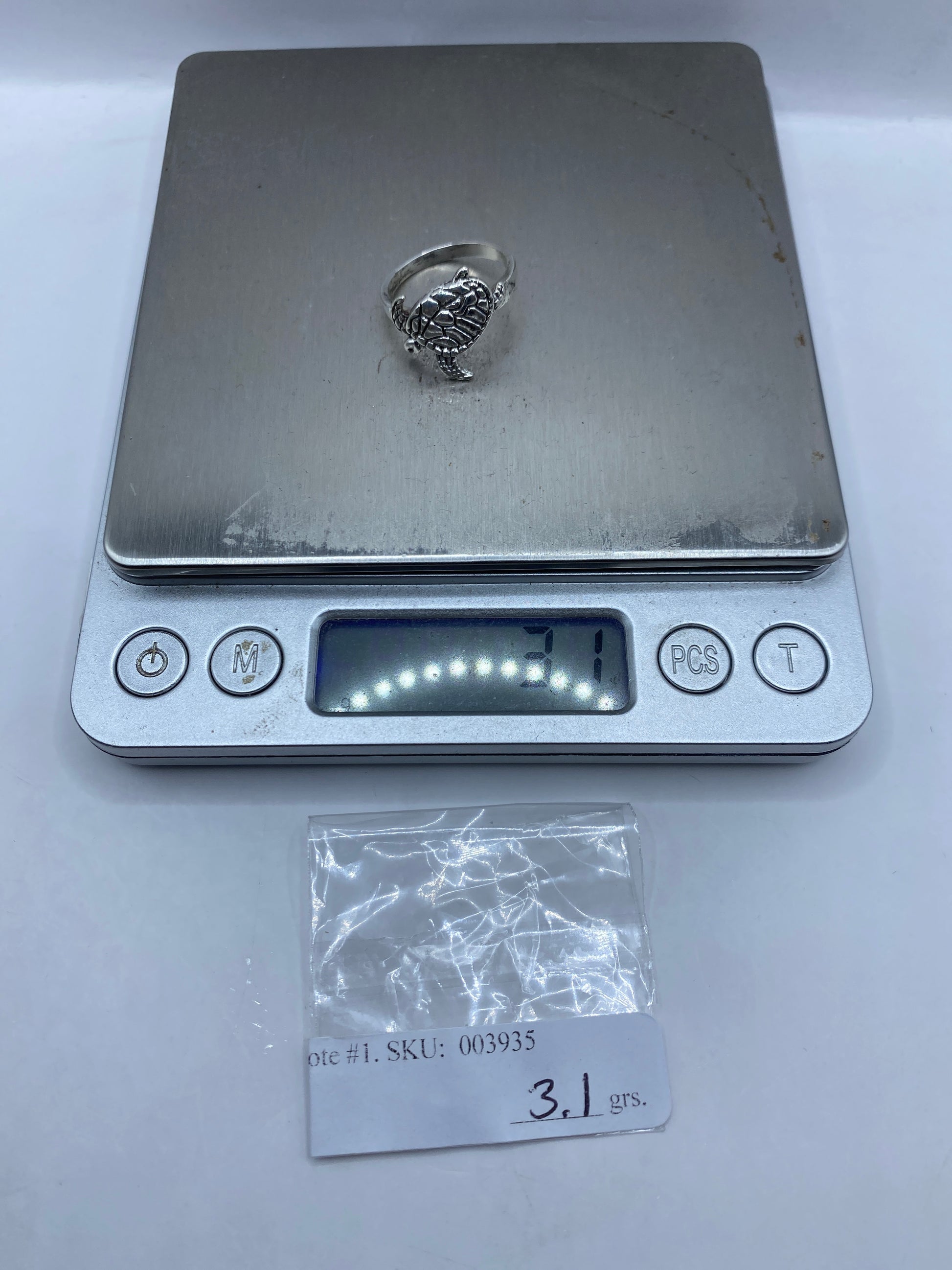 Anillo de Plata Tortuga Marina — Realismo Acuático — foto 5