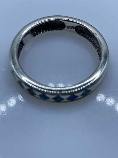 Anillo Plata Ópalo de Fuego Azul — Diseño Unisex .950 — foto 5