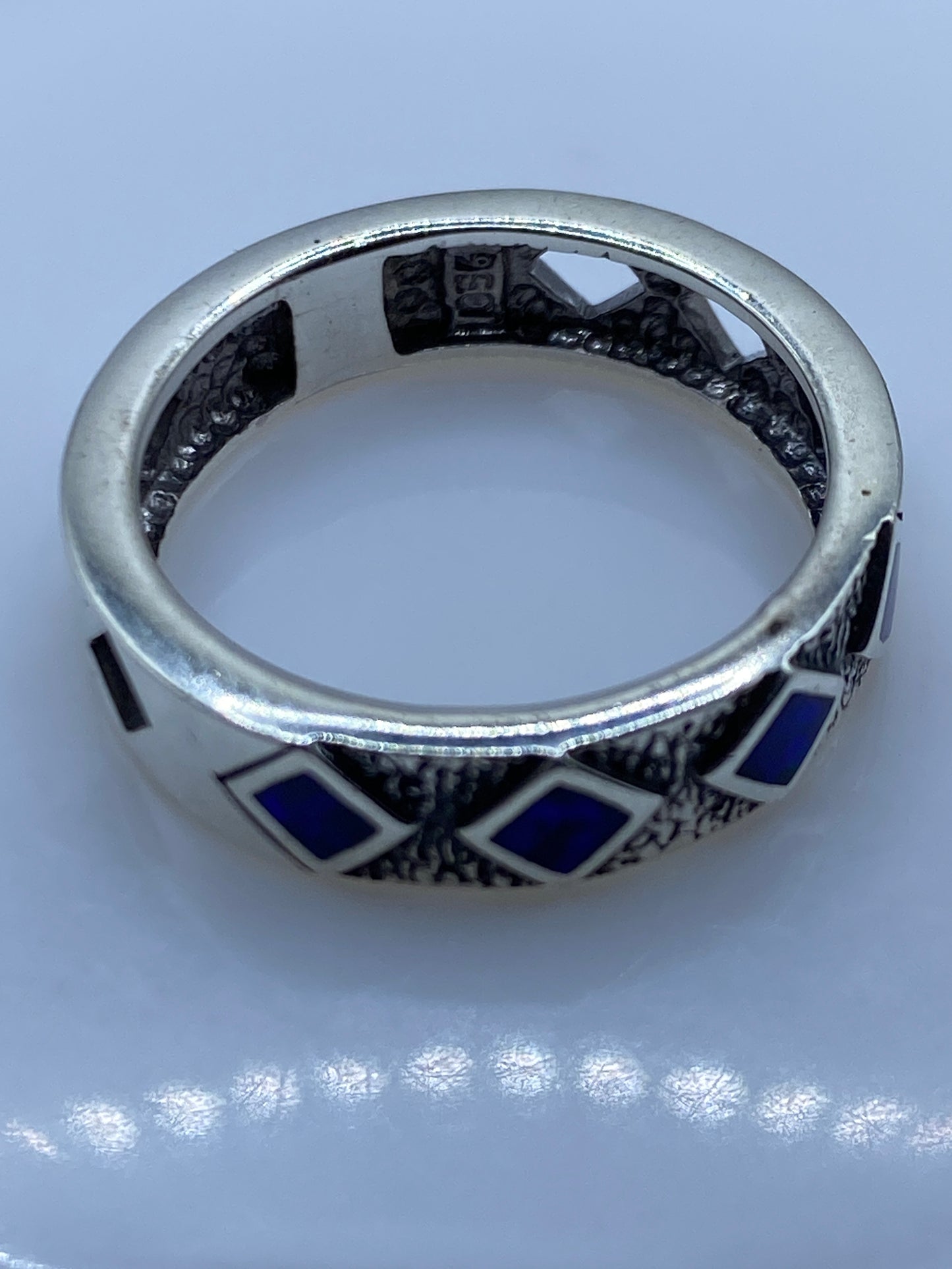 Anillo de Plata Ópalo de Fuego Azul — Unisex Taxco — foto 5