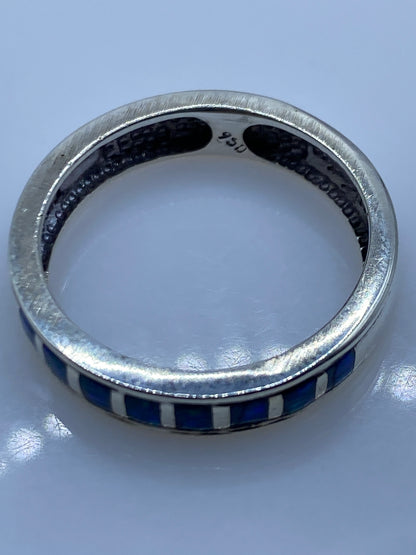 Anillo de Plata .950 con Ópalo de Fuego Azul — Unisex Taxco — foto 5