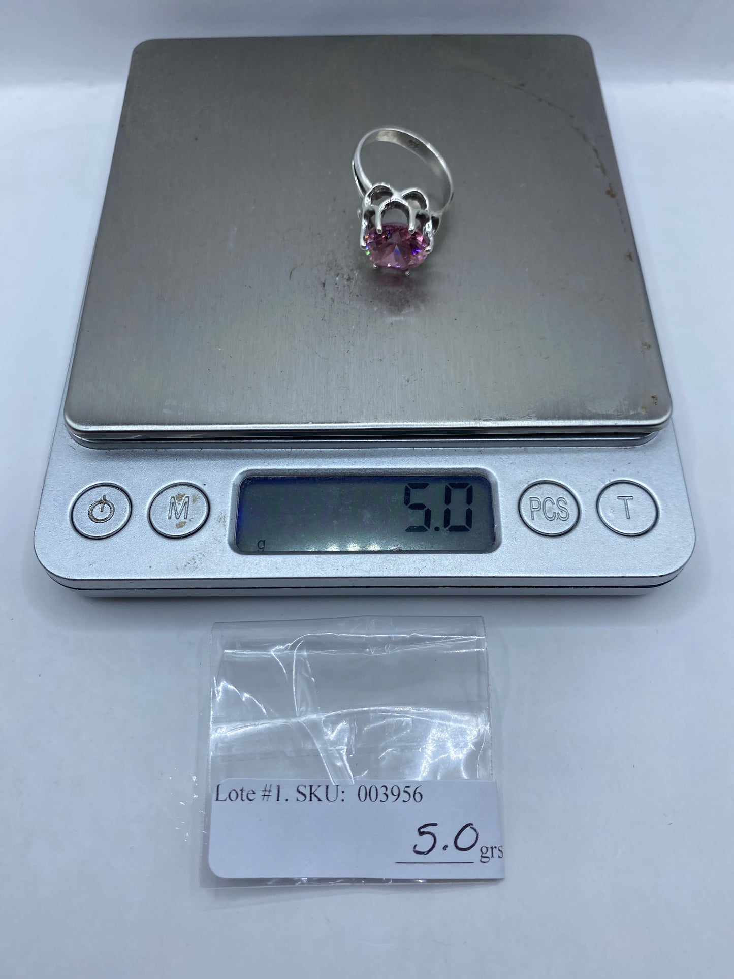 Anillo Solitario Plata Rosa Circonia — Taxco .925 — foto 6