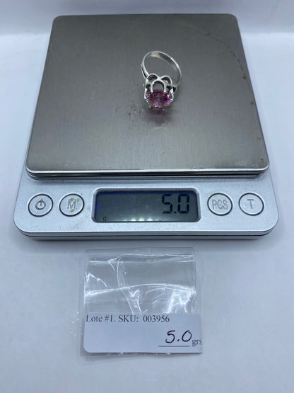 Anillo Solitario Plata Rosa Circonia — Taxco .925 — foto 6