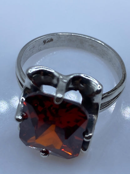 Anillo de Plata Circonia Naranja — Solitario Elegante — foto 5