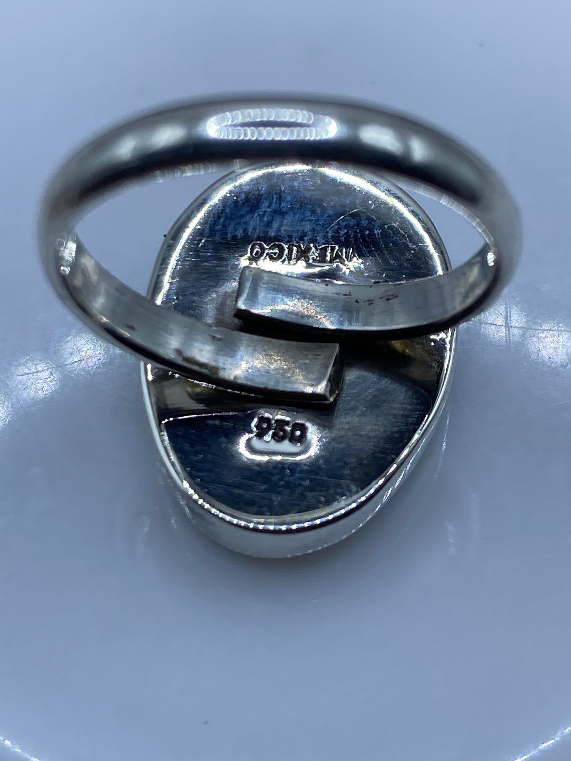 Anillo de Plata Ópalo Azul Cielo Ajustable — Solitario Taxco — foto 5