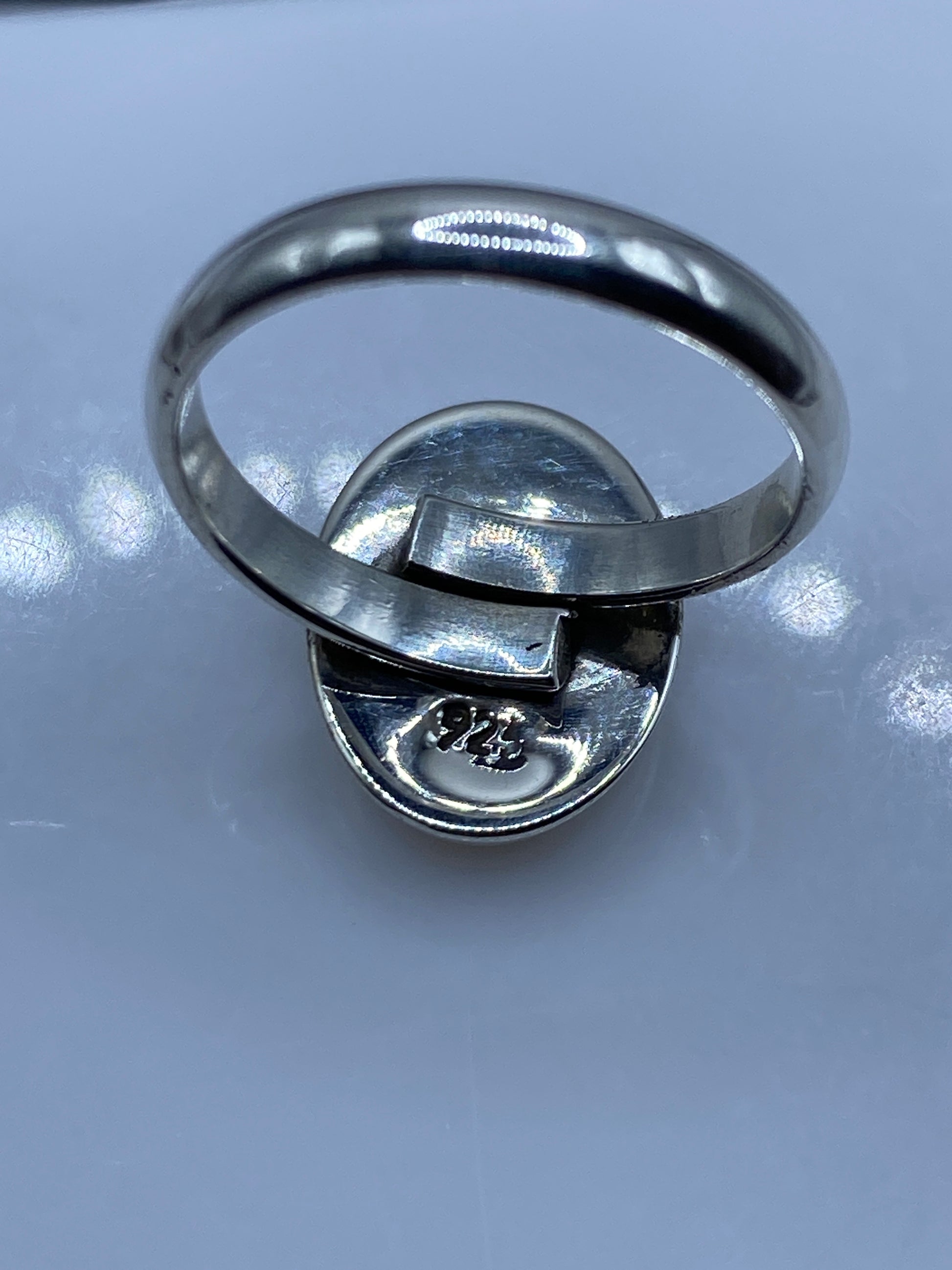 Anillo Ópalo de Fuego Ajustable — Solitario Plata .925 — foto 5