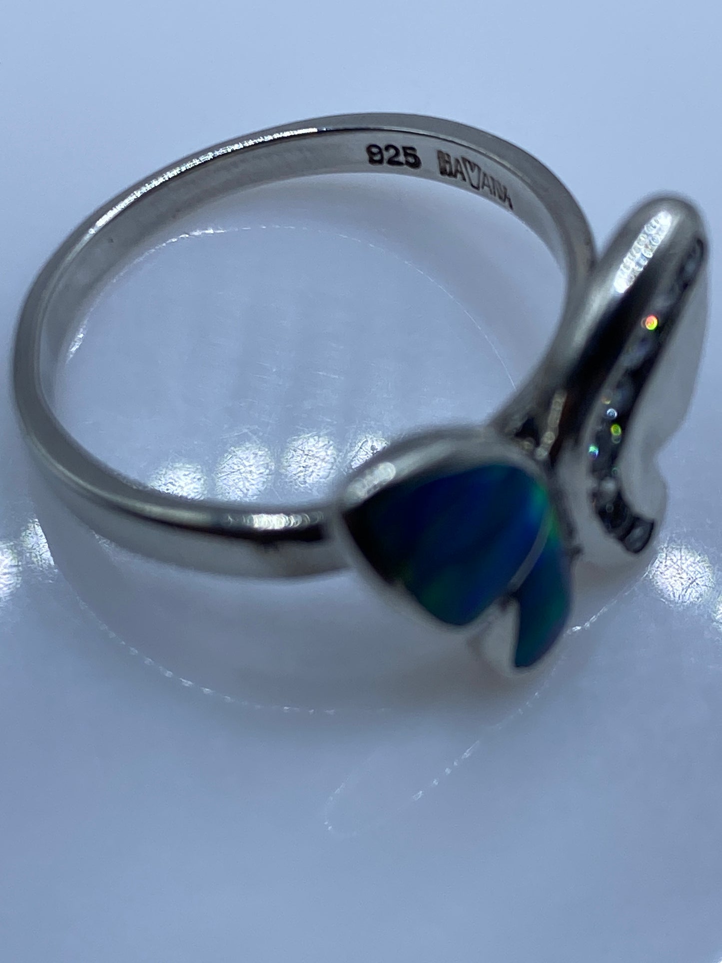 Anillo Mariposa Ópalo de Fuego Azul — Plata .925 Taxco — foto 5