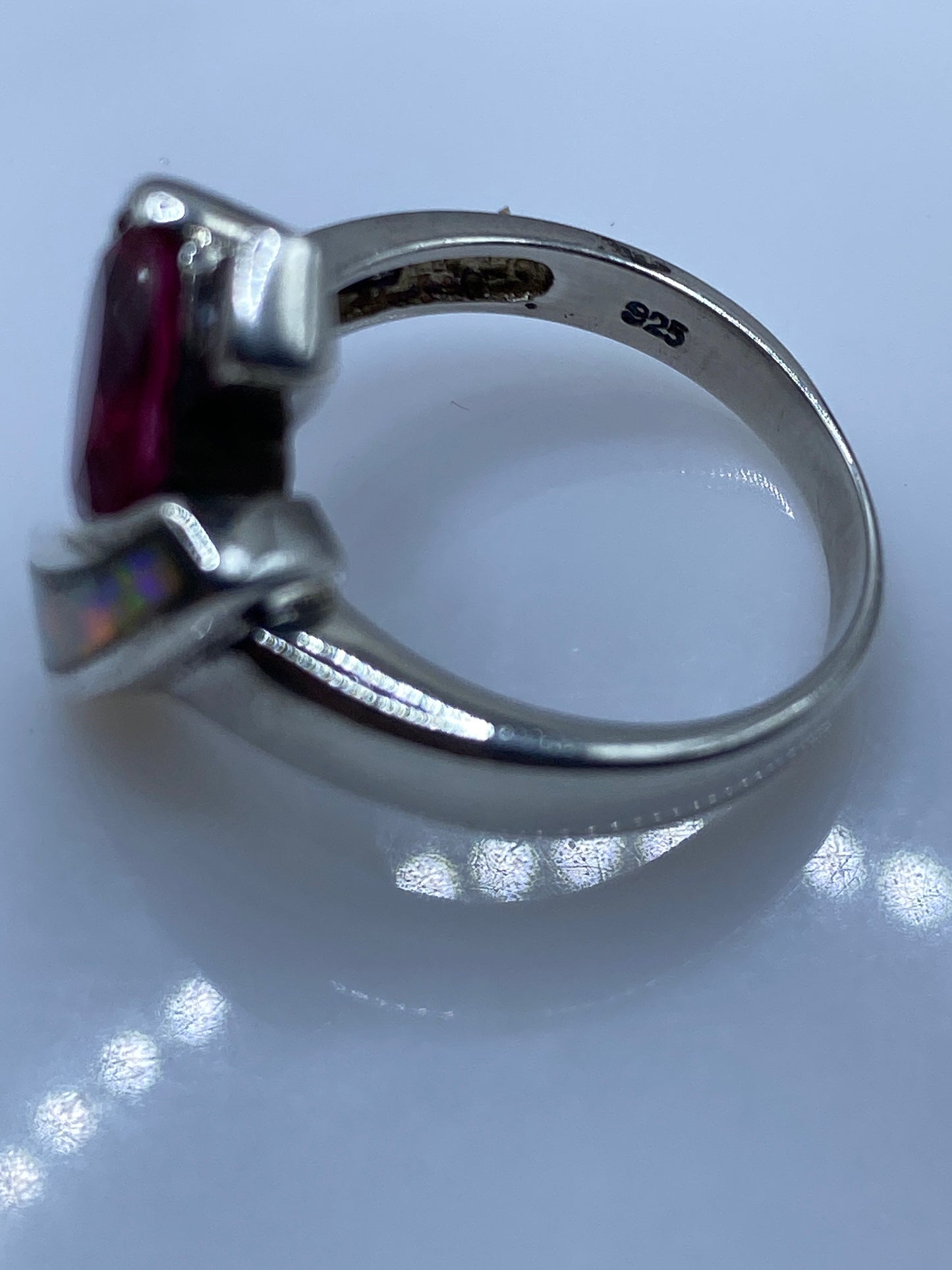 Anillo de Plata con Ópalo de Fuego — Diseño Moderno — foto 5