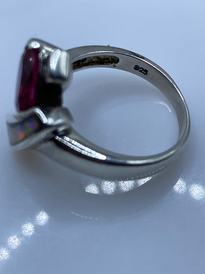 Anillo de Plata con Ópalo de Fuego — Diseño Moderno — foto 5