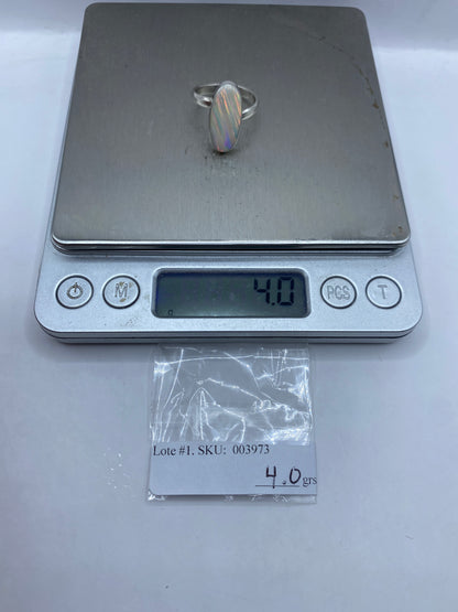 Anillo de Plata Ópalo de Fuego Solitario — Ajustable Taxco — foto 6