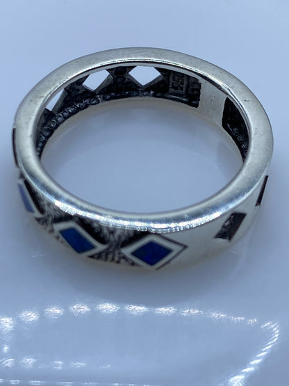 Anillo de Plata .950 Ópalo de Fuego Azul — Geométrico Taxco — foto 5