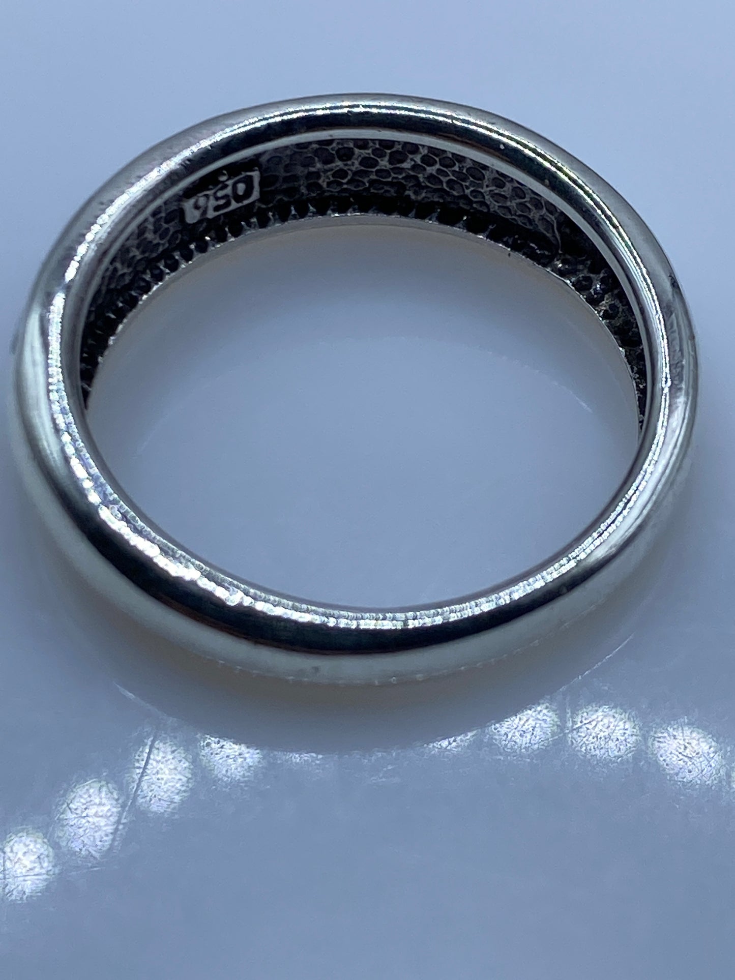 Anillo de Plata .950 Ópalo de Fuego Azul — Unisex — foto 5