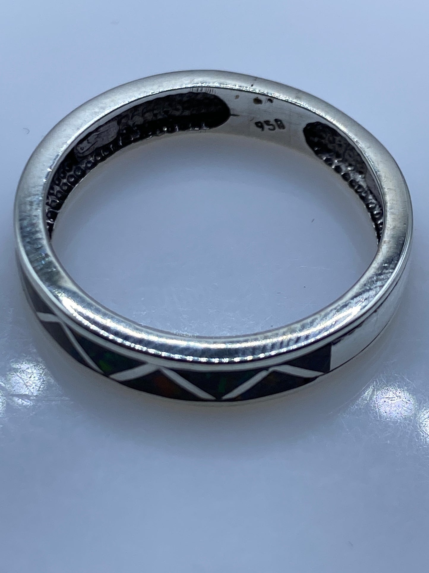 Anillo de Plata Ópalo de Fuego Geométrico — Pieza Única — foto 5