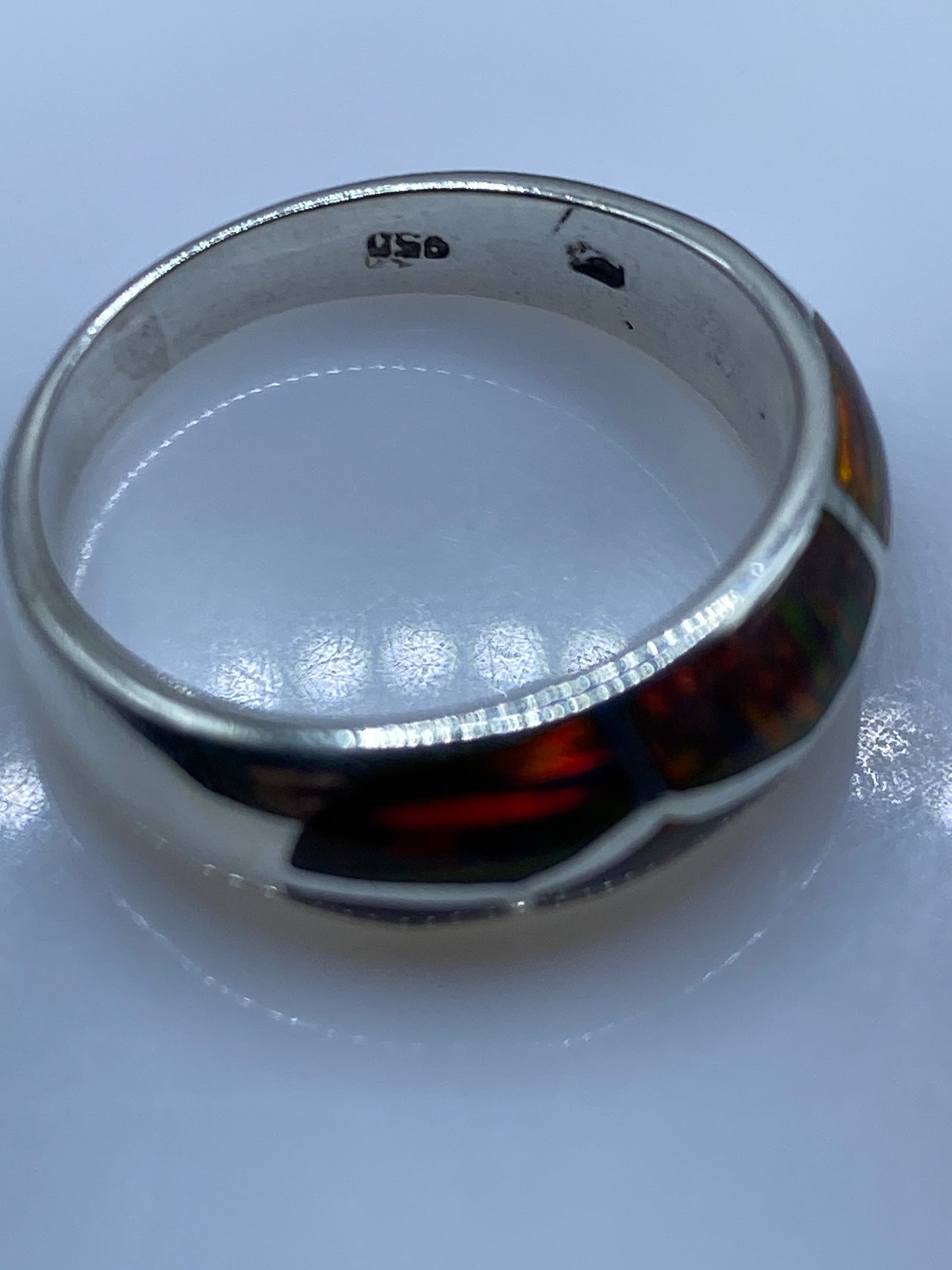 Anillo Plata .950 Ópalo de Fuego — Fuego Natural — foto 5