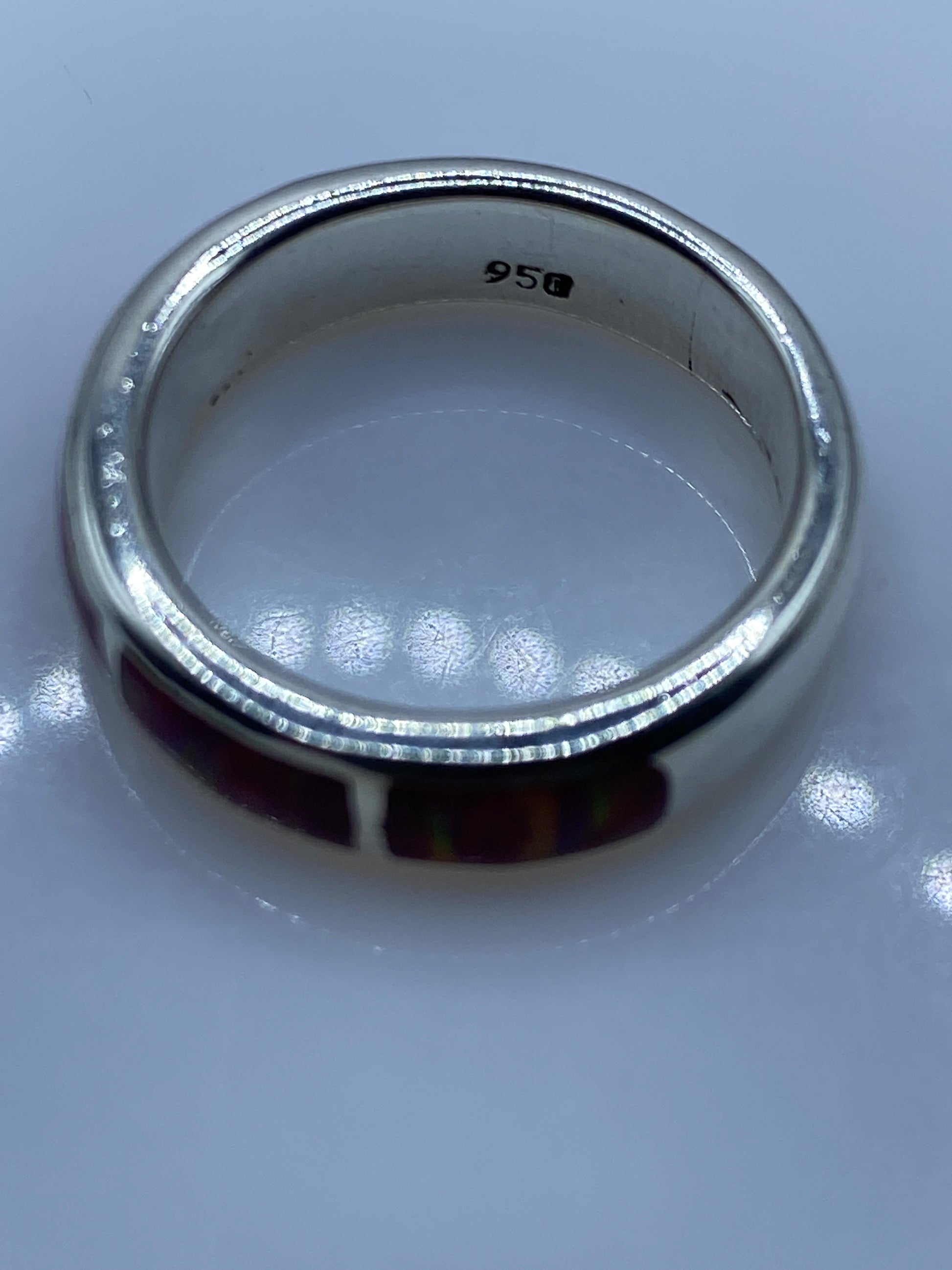 Anillo Solitario Ópalo de Fuego Rosa — Plata .950 Taxco — foto 5