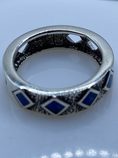 Anillo de Plata .950 Ópalo de Fuego Azul — Pieza Única — foto 5