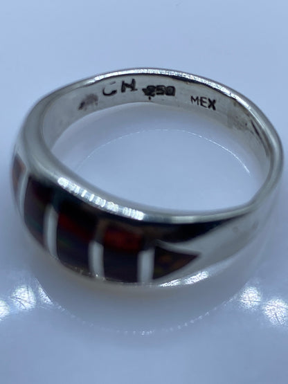 Anillo de Plata Ópalo de Fuego Multicolor — Unisex Artesanal — foto 5